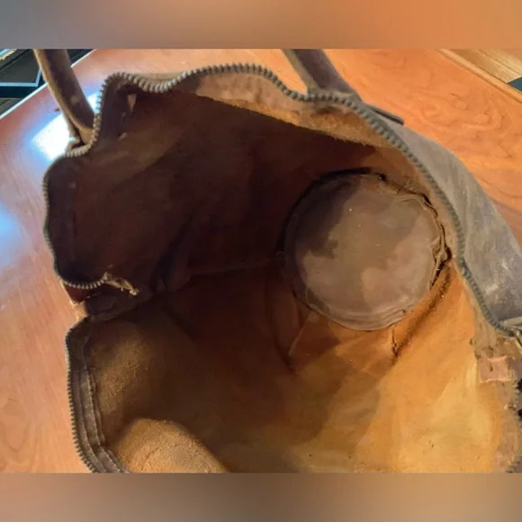 Vintage Leather Bowling Ball Bag - Picture 14 of 15